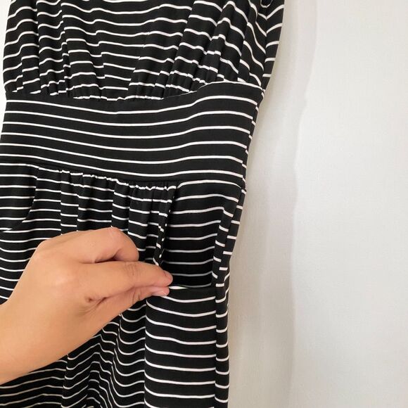 Fighting Eel White and Black Striped Dress with Pockets Size SMALL - Picture 3 of 8